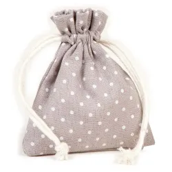 Natural Polka Dot Bag cm 9 x 12 pcs.10 White Polka Dots