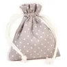 Natural Polka Dot Bag cm 9 x 12 pcs.10 White Polka Dots