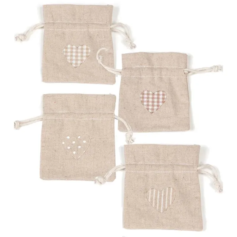 Saco de Algodão Coração cm 9 x 12 pcs.8