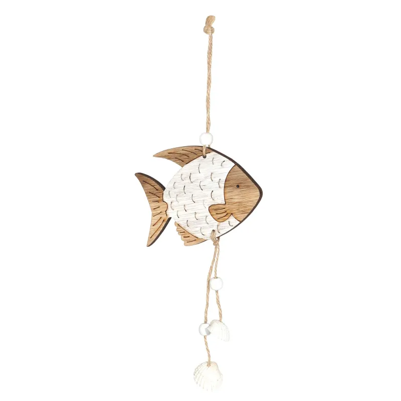 Cartellino Pesce cm 10,5 x 7,2 bianco