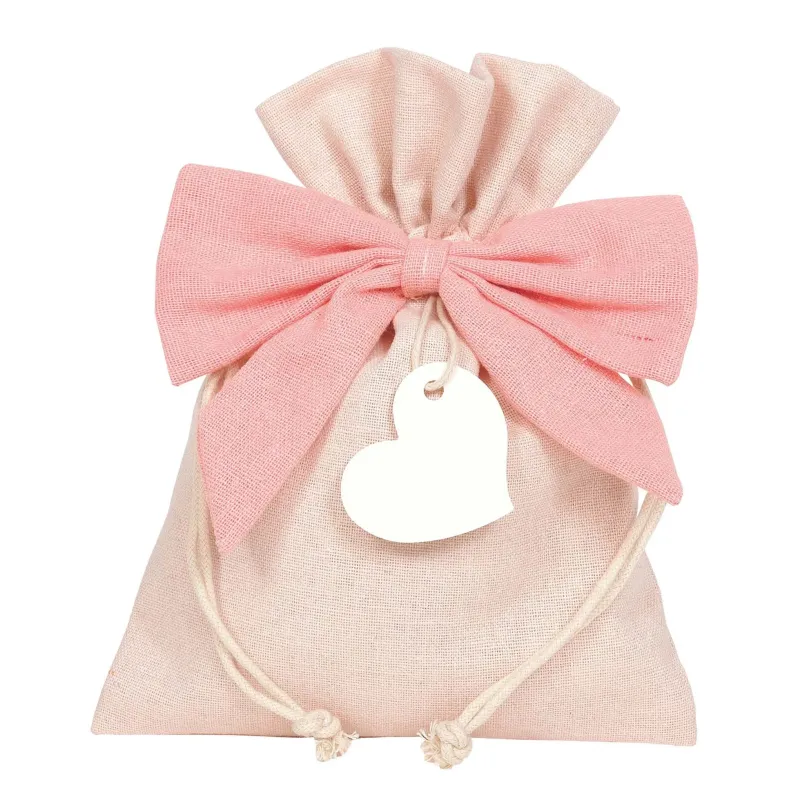 Envelop met strik cm 20 x 15 roze