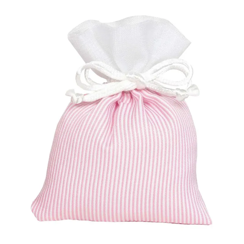 10 Striped Sachets cm 9 x 12 Pink
