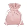 10 Fluwelen Zakjes cm 9 x 12 Roze