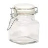 Tarro de vidrio cuadrado con tapón de cerámica cm 5,2 x 8