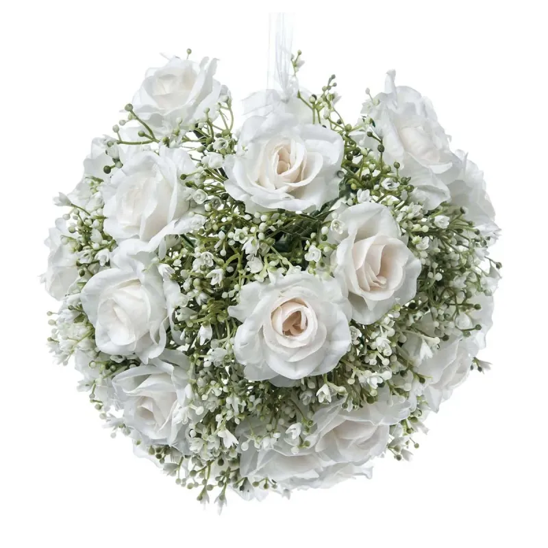 Gipskruid bol en witte rozen