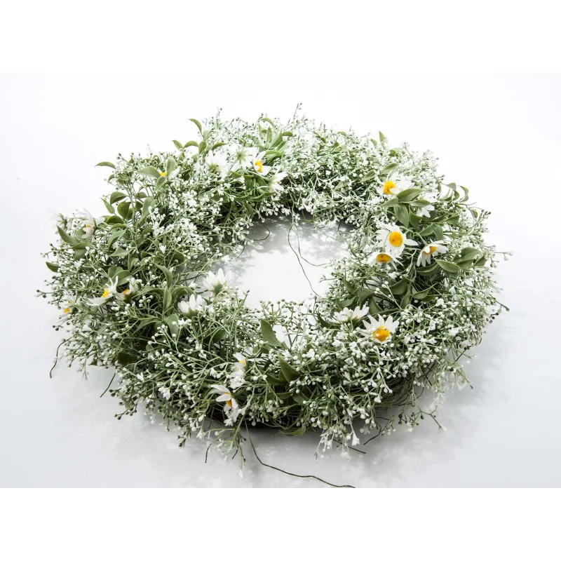 Terço de Gipsófila com Margaridas 40 cm