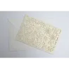 12 Invitations Laser Embroidery Ivory Flowers