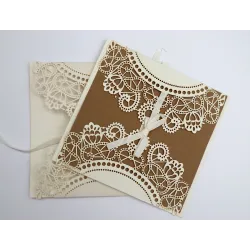 Invitación con bordado doble 12 piezas