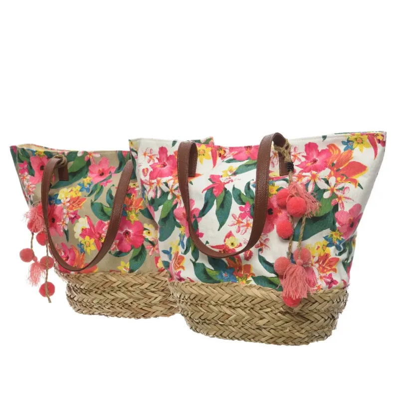 Verschiedene gemusterte Baumwolltasche mit Clipverschluss