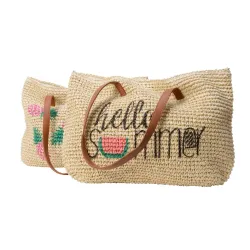 Torba typu shopper z różnymi nadrukami z zamknięciem na klips