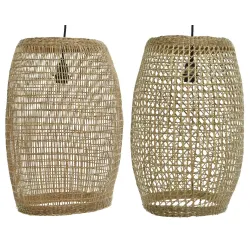 Lampa med naturlig lampskärm i olika färger