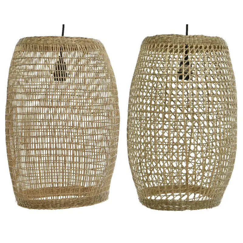 Lampe avec abat-jour naturel couleurs assorties