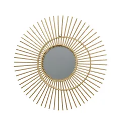 Miroir avec décor rotin D 60 cm
