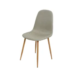 Silla con patas de madera y tapicería de tela