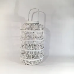 Trä- och metalllykta med glas