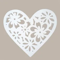 Cuore in Legno bianco D40