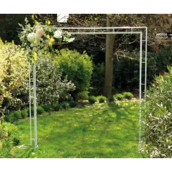 Rectangular Arch in White Metal cm 230 x 230H