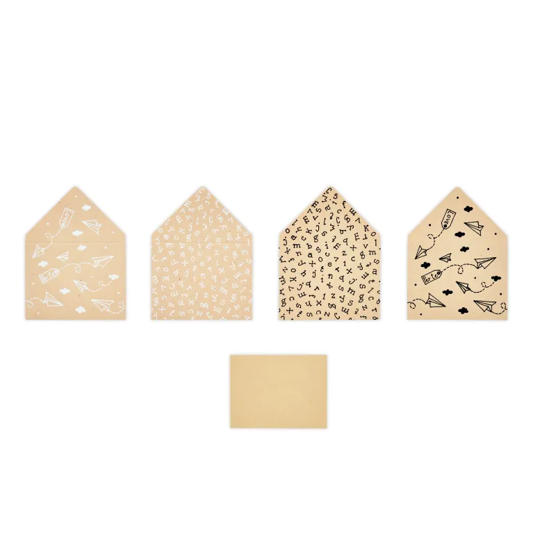 Karte + Umschlag mit ausgefallenen Drucken 100 Stück