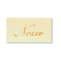 Labels with Wedding writing Gold print blister 100 pcs ivory