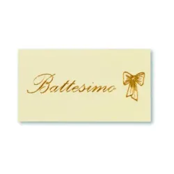Etichette con scritta Battesimo stampa in Oro blister pz.100