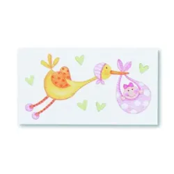 Etiketten voor Bruiloft gunst met Ooievaar Girl blister pcs.100