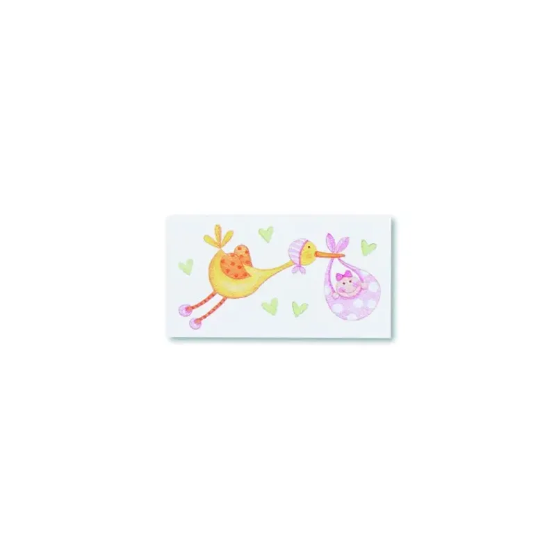 Labels with Girl's Stork blister 100 pcs