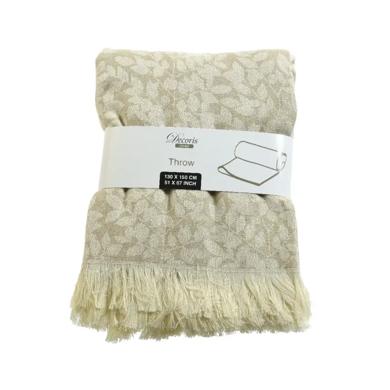 Cream Leaf blanket cm 170 x 130