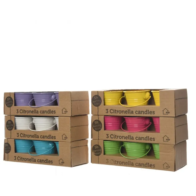 Jarrones de hojalata de colores 3 piezas