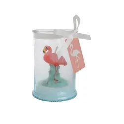 Glasburk med Flamingo-ljus