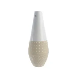 Vit keramisk vas med dekoration