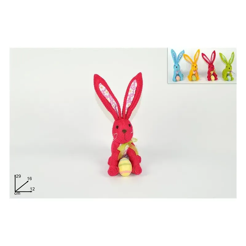 Peluche de conejo con huevos de colores variados
