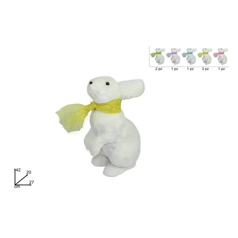 Rabbit with scarf assorted colors 42 cm