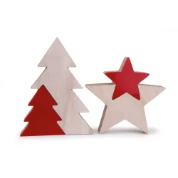 Decoración Árbol de Madera o Estrella 21x16