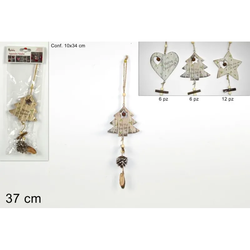 Décoration de Noël en bois cm 37