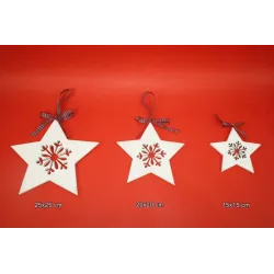 Décoration de Noël en bois 3 étoiles