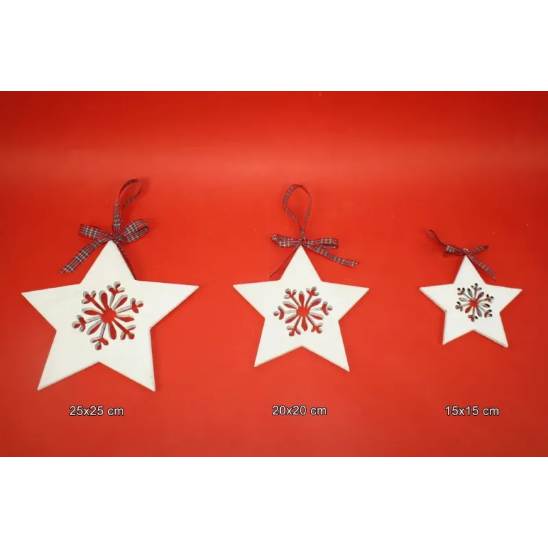 Décoration de Noël en bois 3 étoiles