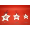 3 hvězda dřevěné vánoční dekorace