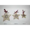 Decoración navideña de madera de 3 estrellas