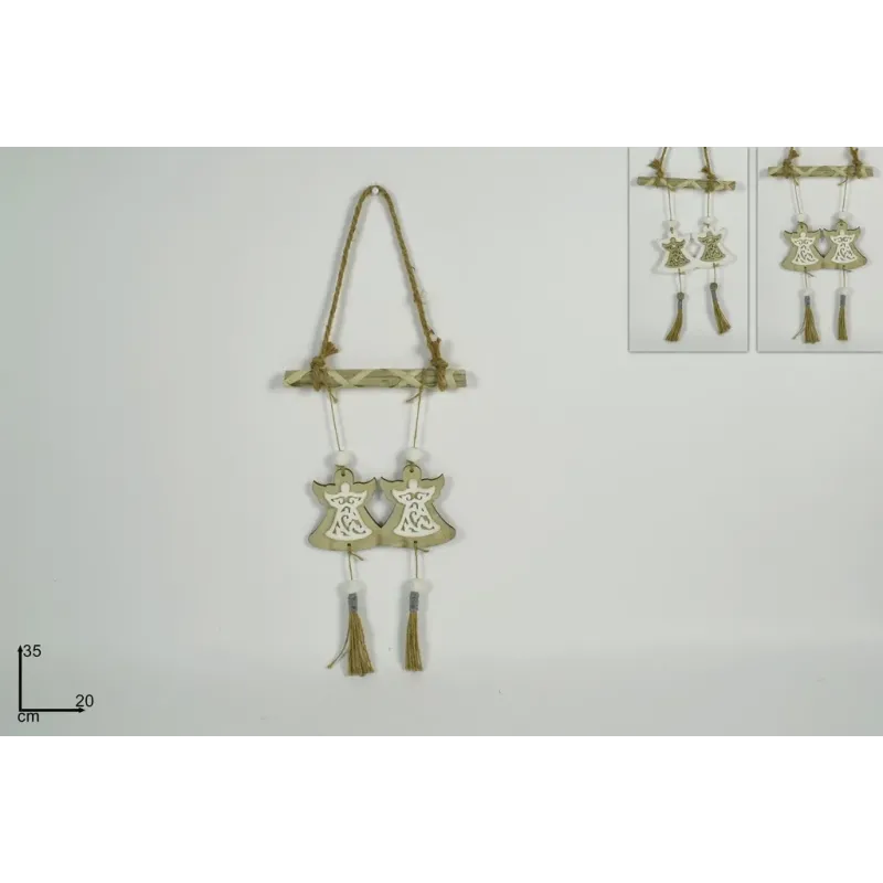 Ξύλινη Διακόσμηση με Αγγέλους cm 20x35 H