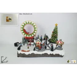 Aldea de Navidad con Luces y Música 42x29 H