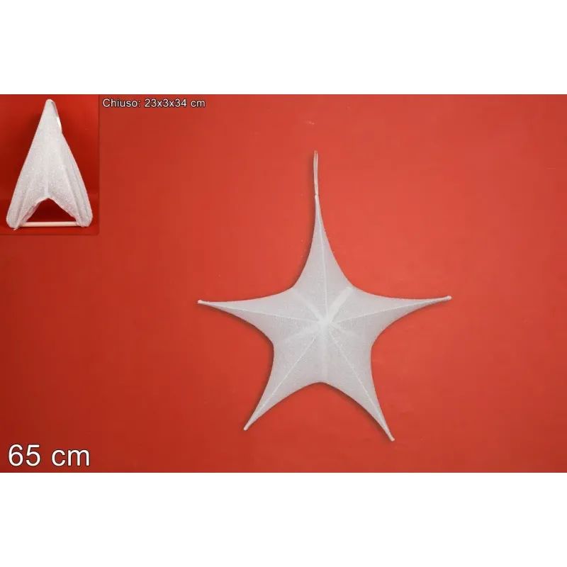Star Pendant in White Fabric cm 65 h