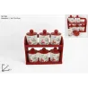 Set di 6  Barattoli in Ceramica con Base in Legno