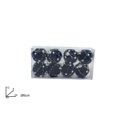 Blauwe kerstballen cm 6 stuks Pak van 8 stuks