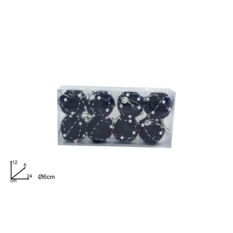 Blue Christmas Balls cm 6 Pack of 8 Pieces