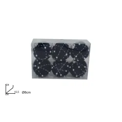 Boules de Noël bleues cm 8 Paquet de 6 pièces