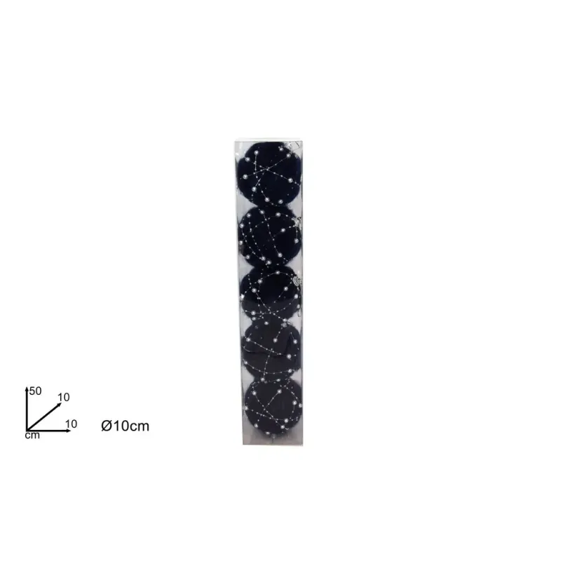 Boules de Noël bleues cm 10 Paquet de 5 pièces