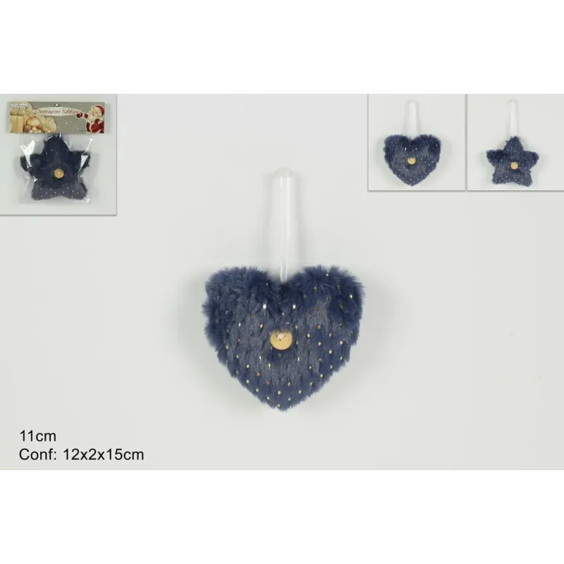 Blauer Kleiderbügel mit Stern/Herzperlen cm 11 H