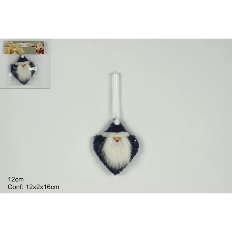 Cabide de Papai Noel Azul/Branco cm 12 H
