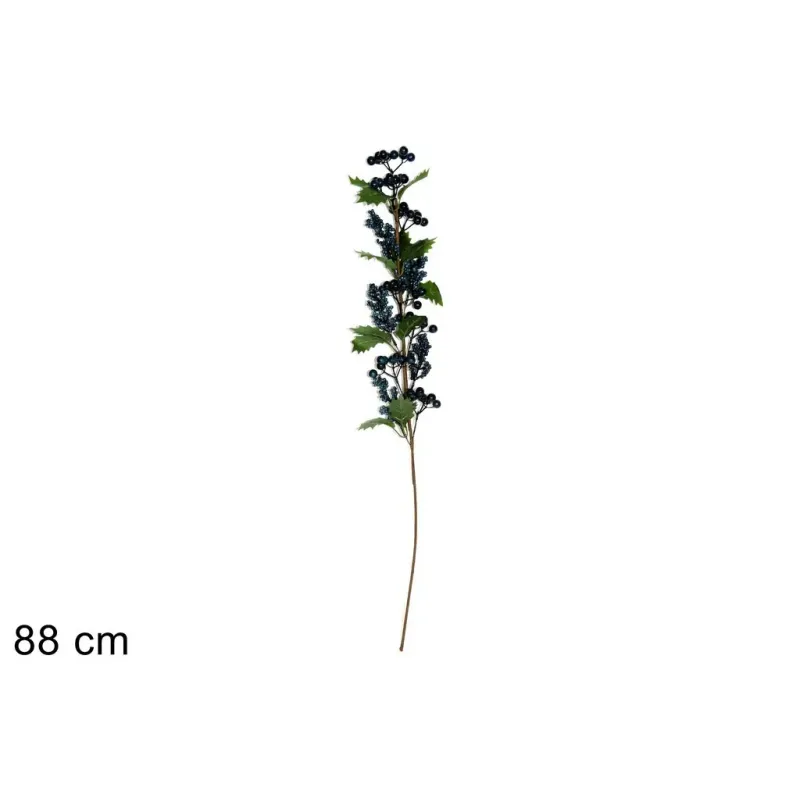 Stjälk med blå blad och bär cm 88 H