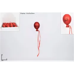Glass Balloon with Reindeer and Ribbon 9 cm